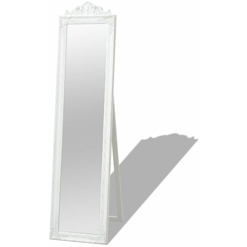 

Happyshopping - Espejo de pie de estilo barroco blanco 160x40 cm