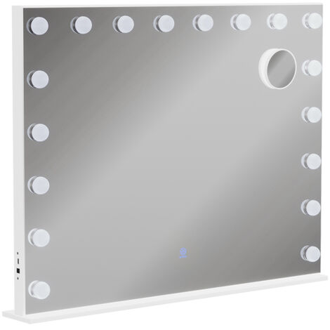 Espejo de tocador  Greta, Blanco, 80 x 61 cm con iluminación LED, Vicco