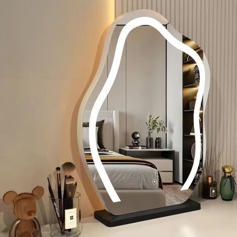Espejo de tocador Hollywood con luz - Espejo de maquillaje Hollywood con control táctil inteligente, iluminación regulable con memoria, 3 modos de iluminación, espejo cosmético Hollywood con forma de 