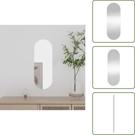Espejo de tocador - vidaXL Espejo de pared vidrio ovalado 15x40 cm - Espejo decorativo