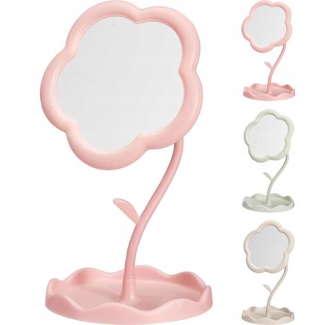 Espejo decorativo de pie flor plastico varios colores 29cm 1ud.