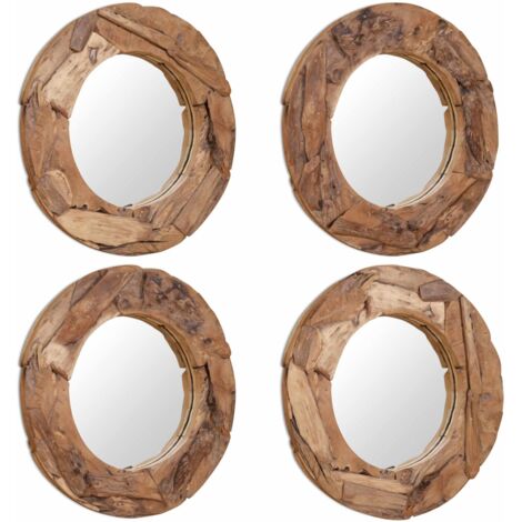 Espejo decorativo de teca 80 cm redondo - Espejo de teca - Espejo redondo
