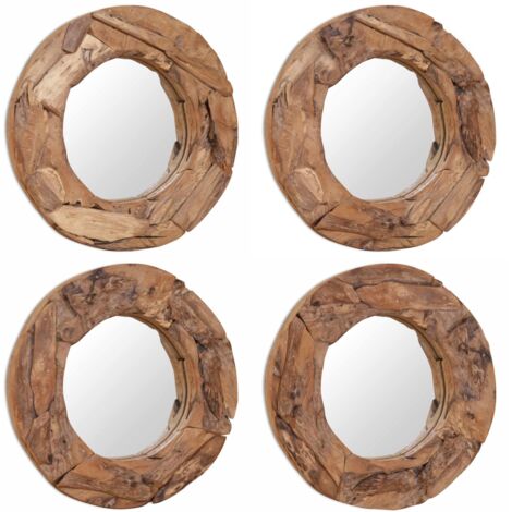 Espejo decorativo redondo teca 60 cm - Espejo de teca - Espejo redondo