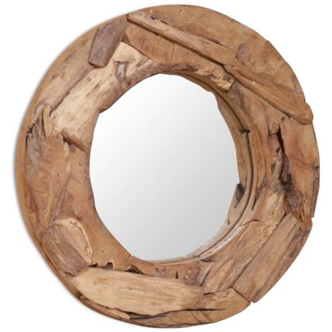 Espejo decorativo redondo teca 60 cm vidaXL