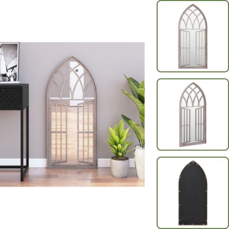 Espejo decorativo - vidaXL Espejo de hierro color arena para uso interior 100x45 cm - Espejo para habitación