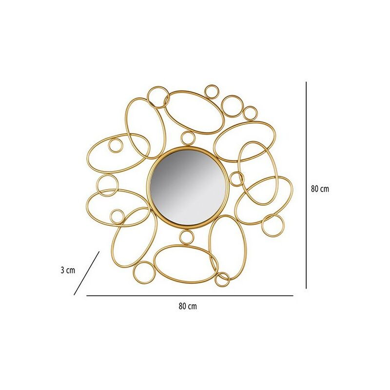 

Espejo Dorado (80 cm) Cristal Hierro pintado