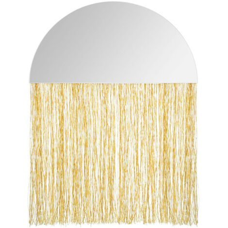 Espejo flecos cristal dorado 34x25x0,3cm