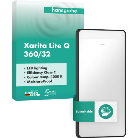 Espejo hansgrohe Xarita Lite Q, iluminación LED horizontal,
