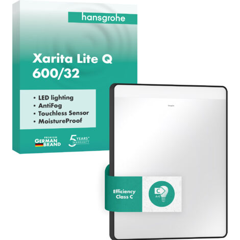 Espejo hansgrohe Xarita Lite Q, iluminación LED horizontal,