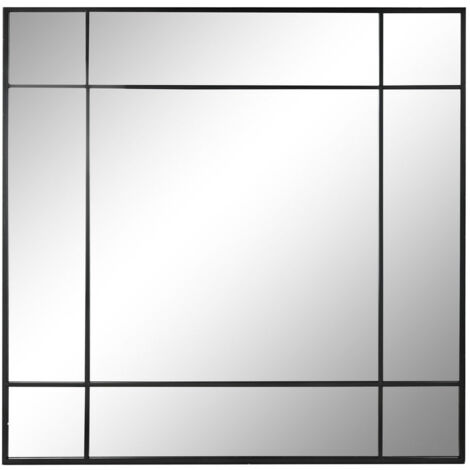 FIJALO Espejo Hierro Cristal 90X3X90 Negro