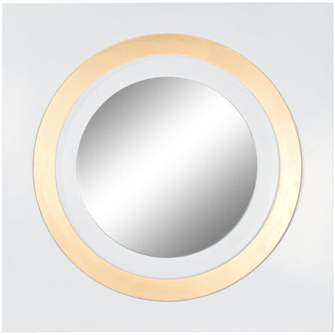 Espejo Hierro Cristal 90X4X90 Dorado