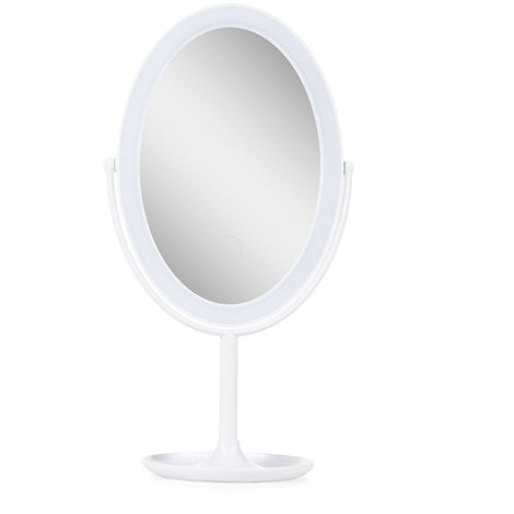 Espejo Iluminado Maquillaje LED 4200ºK Ø14,5Cm Recargable-Regulable Blanco 30.000H [SUN-ESLED-02-W] (SUN-ESLED-02-W)