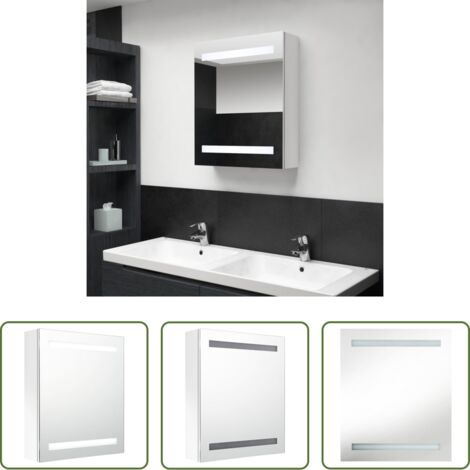 Espejo LED -  Armario de baño con espejo LED blanco brillante 50x14x60 cm