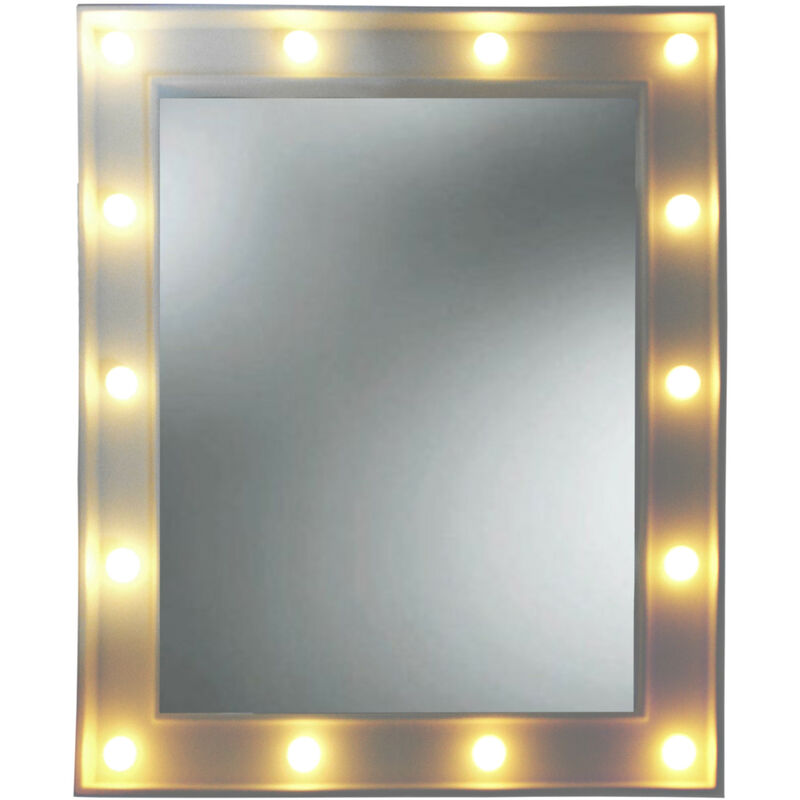 

Espejo LED Blanco de Pared, Espejos Maquillaje con luz. Espejo Rectángular Pared 39x4x49 cm