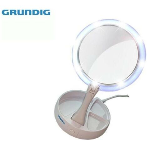 Espejo led con aumento plegable 16 x 16 x 29 cm