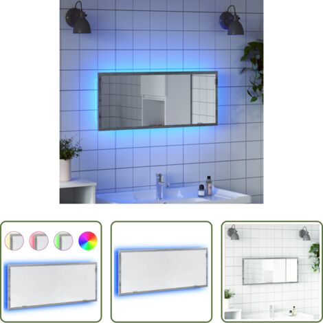 Espejo LED -  Espejo de baño LED madera ingeniería gris Sonoma 100x8,5x37 cm