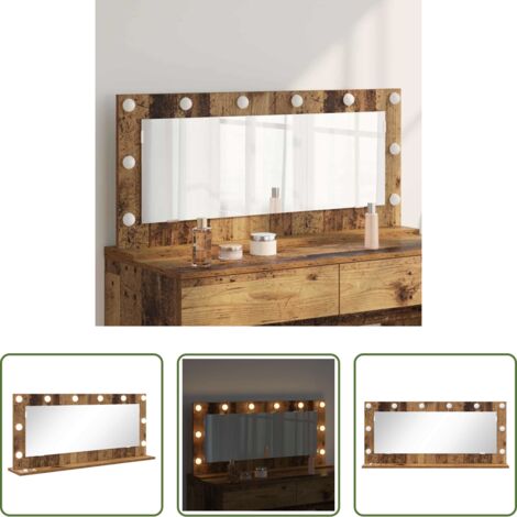 Espejo LED -  Espejo de Tocador Rectangular Madera vieja 100 x 45 x 18 cm