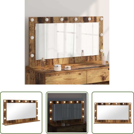 Espejo LED -  Espejo de Tocador Rectangular Madera vieja 100 x 55 x 18 cm