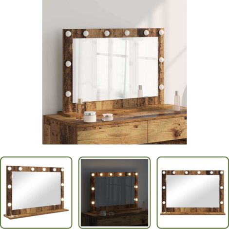 Espejo LED - Espejo de Tocador Rectangular Madera vieja 80 x 55 x 18 cm