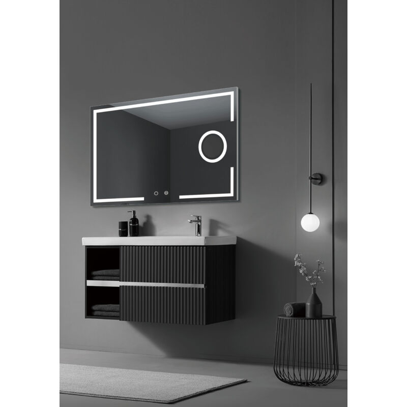 Mice Collection - Lampe avec éclairage frontal, triled (chaud, neutre et froid), avec loupe x 5 et double capteur antibuée et marche/arrêt 90 x 80 Cm