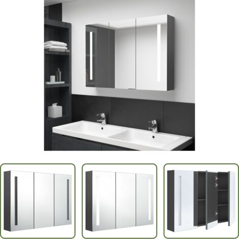 Espejo LED -  Mueble de baño con espejo LED 89x14x62 cm