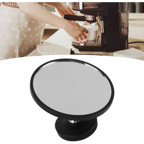 Espejo magnético para cafetera con base giratoria de 360° y rótulas dobles de aluminio para control de flujo, negro – 6,5 x 6,5 cm
