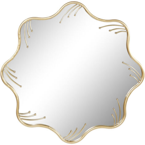 Espejo Metal Cristal 73X2X73 Dorado