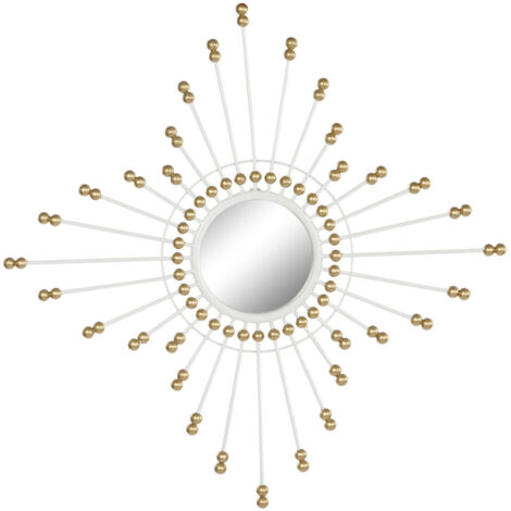 Espejo Metal Cristal 80X2,5X80 Blanco