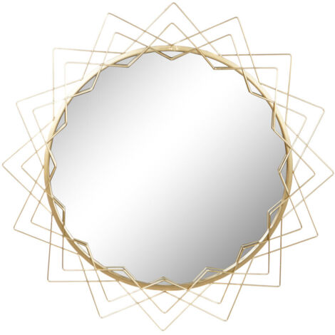 Espejo Metal Cristal 80X2,5X80 Dorado