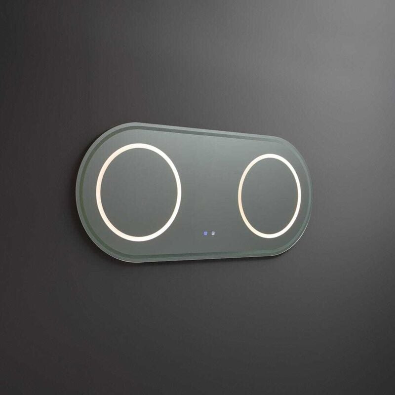 Kiamami Valentina - Miroir Ovale 180X80 Pour Salle De Bain Avec Éclairage Led