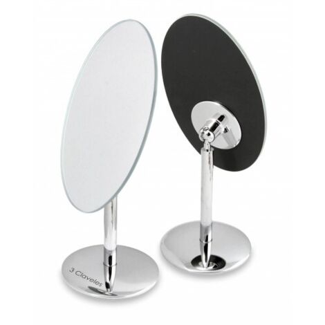 ESPEJO OVAL BASE GIRATORIA -13X11 CM - 1X 3C - 3 CLAVELES