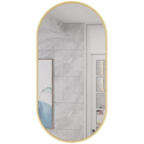 OTROS Espejo ovalado 100x50cm, marco dorado