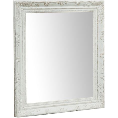 Espejo para colgar vertical/horizontal L64xPR4xH74 cm acabado con efecto blanco envejecido