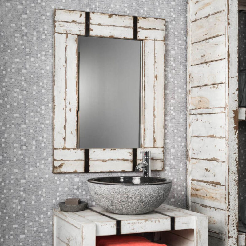 

Espejo para cuarto de baño de mindi 60 x 80 cm Loft blanco