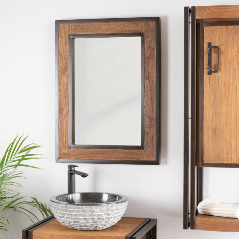 

Espejo para cuarto de baño Elegancia madera metal 60 x 80