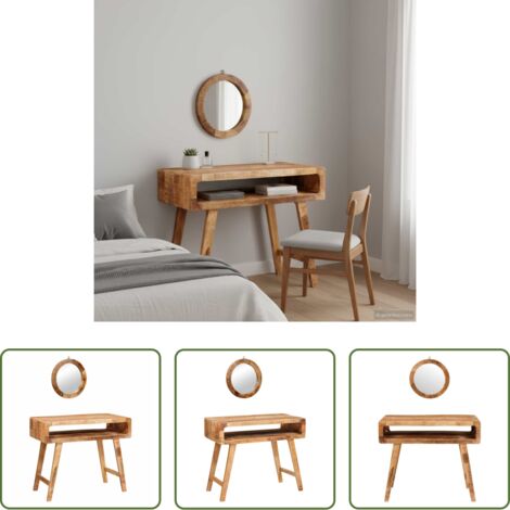 Espejo plano -  Mesa Tocador Marrón 90 x 76 x 45 cm Madera de mango maciza