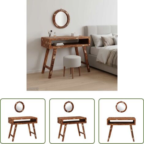 Espejo plano -  Mesa Tocador Marrón 90 x 76 x 45 cm Madera sólida recuperada