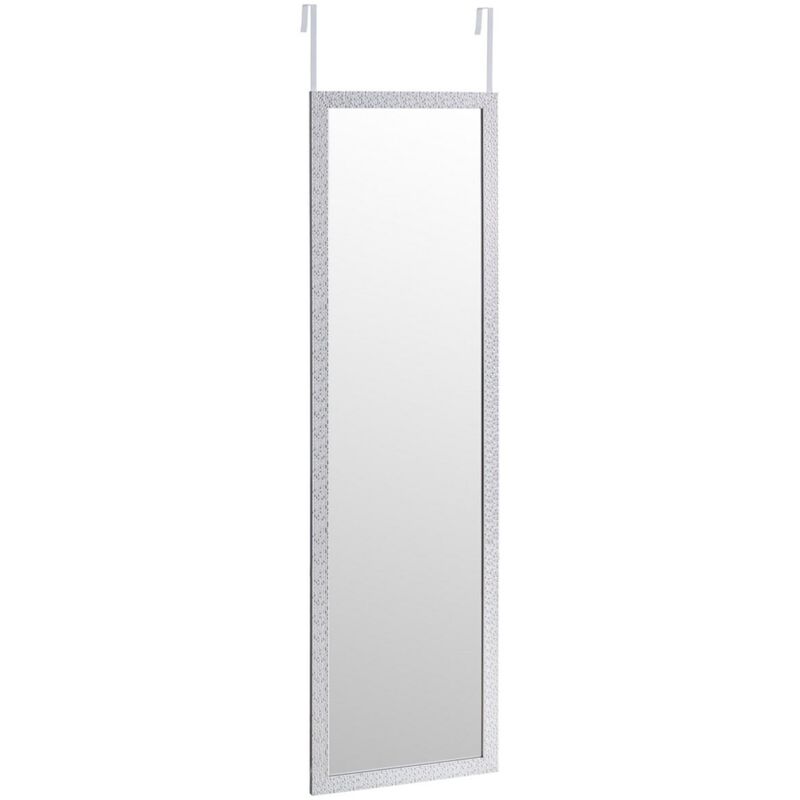 

Lolahome - Espejo plata de plástico PE para puerta con textura de 35x125 cm