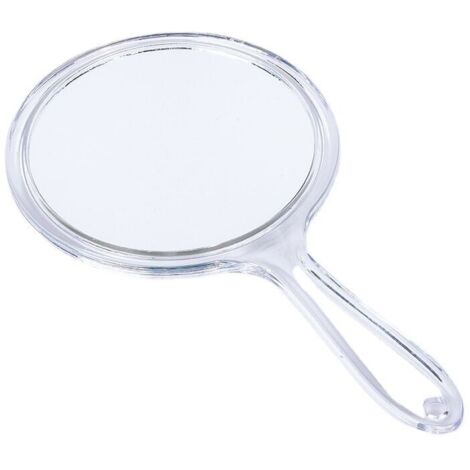 Espejo portátil de doble cara con aumento y asa (transparente)