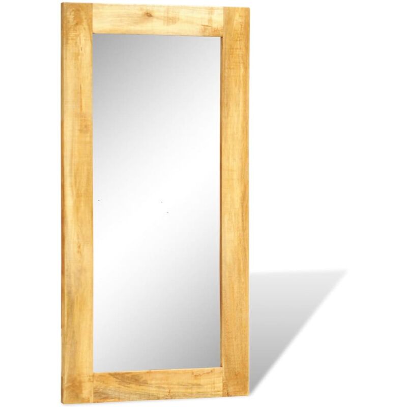 

Espejo rectangular de pared con marco de madera maciza 120 x 60 cm