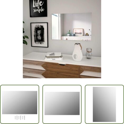 Espejo rectangular -  Espejo de pared rectangular vidrio 60x40 cm