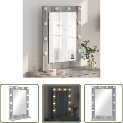 Espejo rectangular -  Espejo de Tocador Rectangular Gris Sonoma 70 x 50 x 18 cm