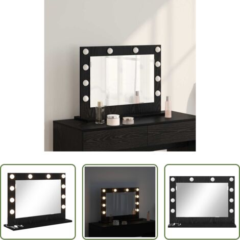 Espejo rectangular - Espejo de Tocador Rectangular Roble Negro 60 x 45 x 18 cm
