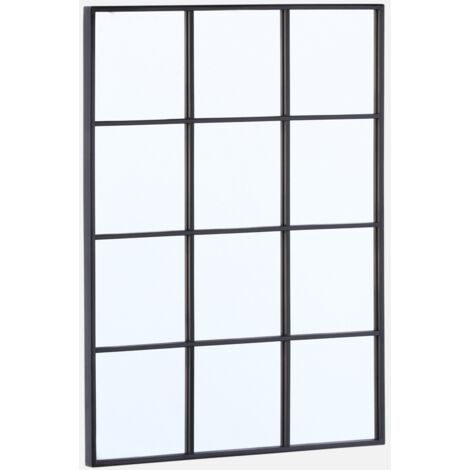 Espejo rectangular industrial en acero decorativo de pared