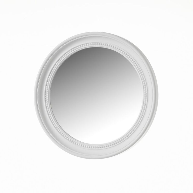 

Espejo redondo blanco de cristal y plástico de Ø 45 cm