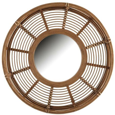 Espejo redondo de madera natural cmø62x8,5