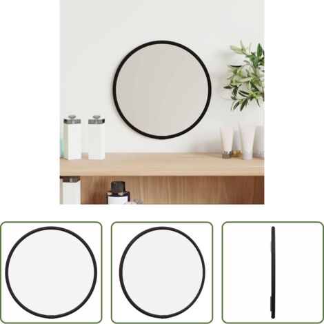 Espejo redondo -  Espejo de pared redondo negro Ø20 cm