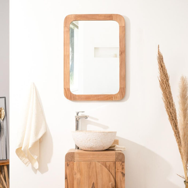 

Wanda Collection - Espejo retro de teca maciza 70 x 50 cm