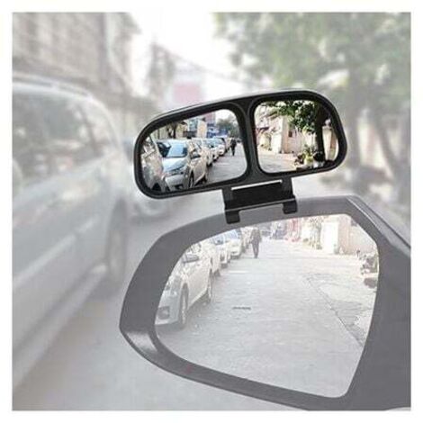 Espejo retrovisor KZQ gran angular para coche, 2 en 1, con ángulo ajustable, auxiliar para coche, SUV, RV, izquierda, 1 unidad