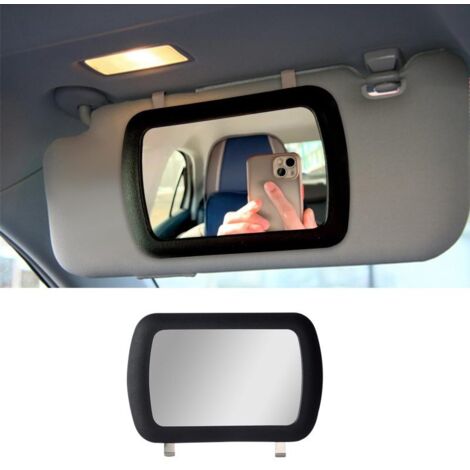Espejo retrovisor para coche con clip, espejo retrovisor cosmético, espejo retrovisor para coche con clip, espejo de 16,8 x 11 cm, espejo retrovisor solar, accesorios universales